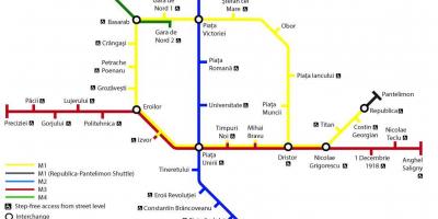 Bükreş toplu taşıma haritası 